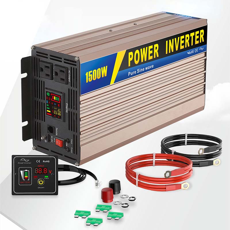 1500W Pure Sine Wave Power Inverter 12V/24V DC to 230V AC with